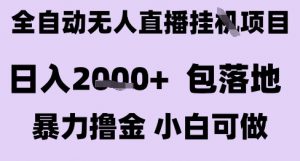 最新全自动抖音无人直播挂G项目，日入2k+ 包落地暴力撸金，小白可做【揭秘】-精品虚拟资源库