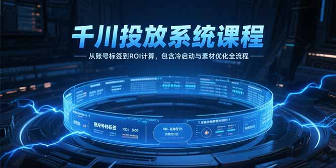 千川投放系统课程，从账号标签到ROI计算，包含冷启动与素材优化全流程-精品虚拟资源库