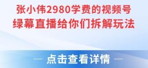 张小伟2980付费额视频号绿幕直播给你们拆解玩法-精品虚拟资源库