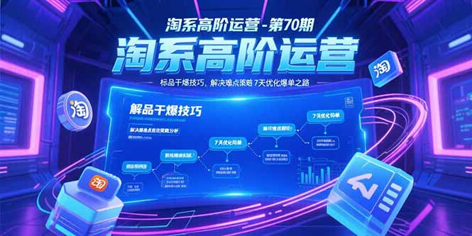 淘系高阶运营-第70期，标品干爆技巧，解决难点策略，大佬操盘方法-精品虚拟资源库