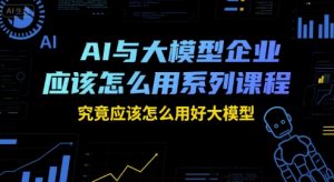 AI与大模型企业应该怎么用系列课程，究竟应该怎么用好大模型-精品虚拟资源库