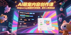 AI萌宠内容创作课，Midjourney制图到可灵视频，数字人带货玩法-精品虚拟资源库