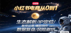 小红书电商从0到1:生态解析/IP定位/ 账号运营/爆款创作/直播带货/数据复盘/风险避坑-精品虚拟资源库