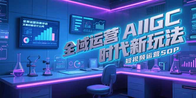 全域运营AIGC时代新玩法，文案封面设计公式，短视频运营SOP-精品虚拟资源库