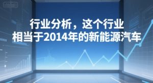 付费文章：行业分析，这个行业，相当于2014年的新能源汽车-精品虚拟资源库