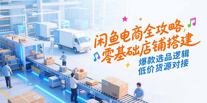 闲鱼电商全攻略，零基础店铺搭建，爆款选品逻辑，低价货源对接-精品虚拟资源库