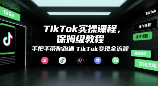 TikTok实操课程，保姆级教程，手把手带你跑通TikTok变现全流程-精品虚拟资源库