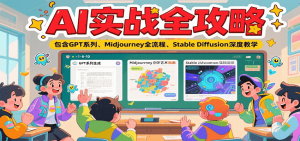 AI实战全攻略，包含GPT系列、Midjourney全流程、Stable Diffusion深度教学-精品虚拟资源库