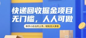 快递回收掘金项目，无门槛，人人可做，新手小白当天上手，轻松日入多张【揭秘】-精品虚拟资源库