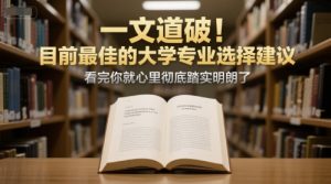 付费文章：一文道破！目前最佳的大学专业选择建议，看完你就心里彻底踏实明朗了-精品虚拟资源库