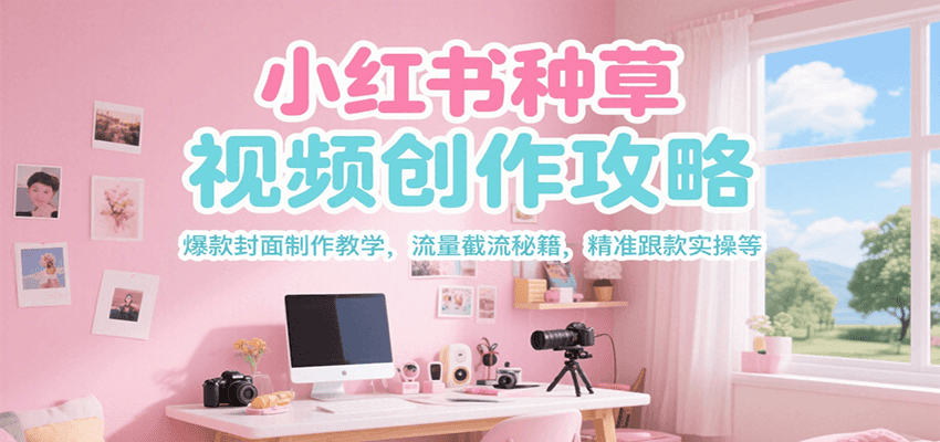 小红书种草视频创作攻略，爆款封面制作教学 ，流量截流秘籍 ，精准跟款实操等-精品虚拟资源库
