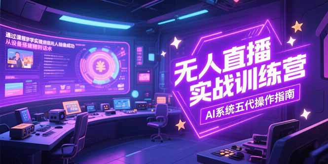 无人直播实操训练营，从设备搭建到话术，AI系统五代操作指南(7月更新-精品虚拟资源库