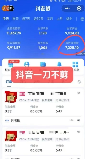 抖音短视频一刀不剪带货，不剪辑，不直播，每天发个视频，等着出单获取带货佣金-精品虚拟资源库