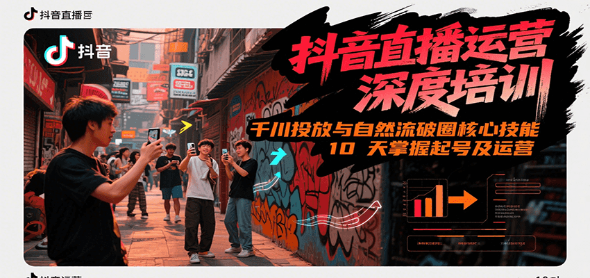 抖音直播运营深度培训，千川投放与自然流核心技能，10天掌握起号及运营(6-7月新课)-精品虚拟资源库