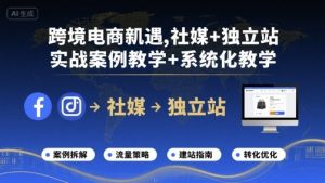 跨境电商新机遇，社媒+独立站，实战案例教学+系统化教学-精品虚拟资源库