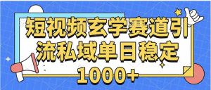 玄学赛道引流私域变现单日稳定1000+教程-精品虚拟资源库