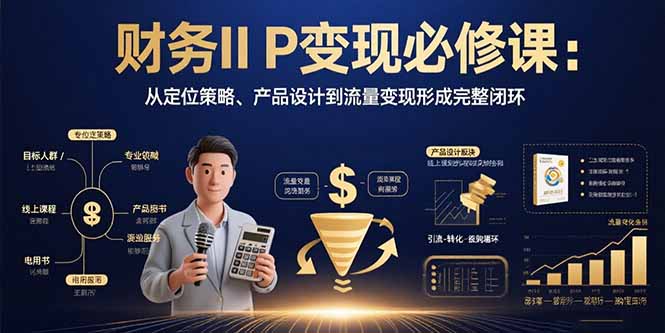 财务IP变现必修课：从定位策略、产品设计到流量变现形成完整闭环-精品虚拟资源库