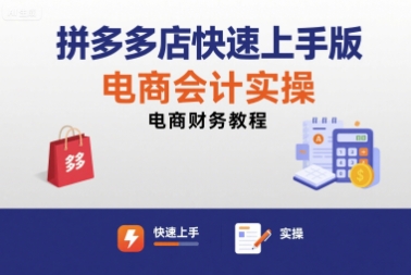 拼多多店快速上手版电商会计实操-电商财务教程-精品虚拟资源库