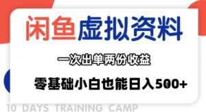 闲鱼虚拟资料新变现玩法,信息差项目,一次出单两份收益,无需囤货,可批量矩阵,零基础小白也能日入多张-精品虚拟资源库
