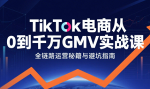 三千老师·TikTok电商从0到千万GMV实战课-精品虚拟资源库