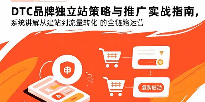 DTC品牌独立站策略与推广实战指南，系统讲解从建站到流量转化的全链路运营-精品虚拟资源库