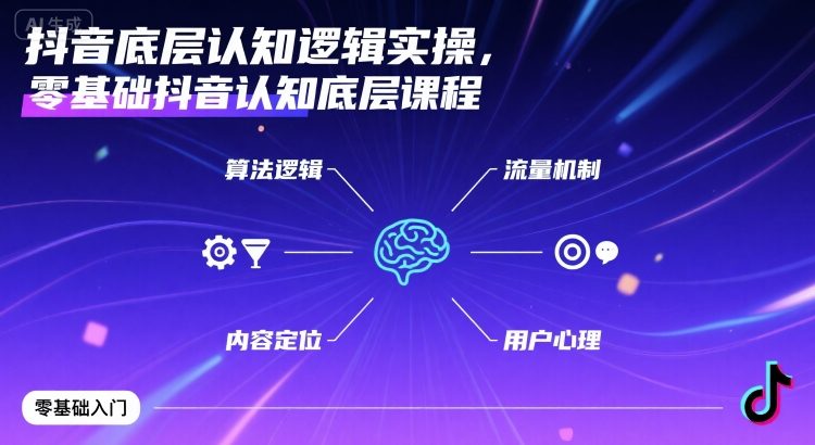 抖音底层认知逻辑实操，零基础抖音认知底层课程-精品虚拟资源库