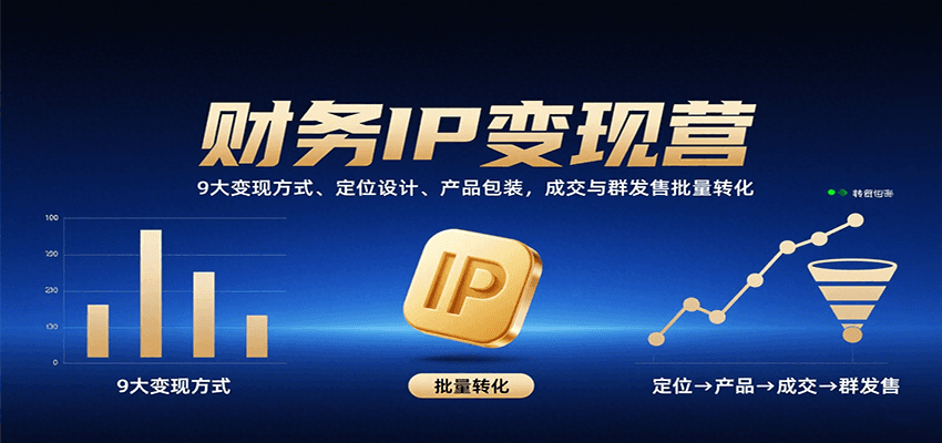 财务IP变现营：9大变现方式、定位设计、产品包装，成交与群发售批量转化-精品虚拟资源库