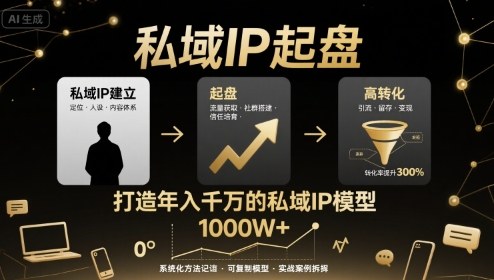 私域IP起盘，私域ip建立、起盘、高转化，打造年入千万的私域ip模型-精品虚拟资源库