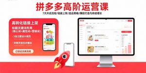 拼多多高阶运营课：7天开店流程/链接上架/选品策略/爆款打造与持续增长-精品虚拟资源库