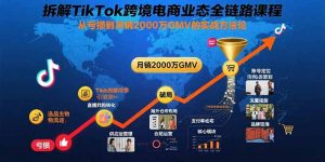 拆解TikTok跨境电商业态全链路课程:从亏损到月销2000万GMV的实战方法论-精品虚拟资源库