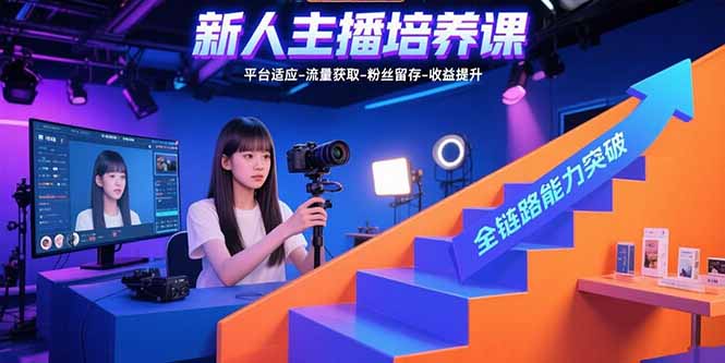 新人主播培养课：平台适应-流量获取-粉丝留存-收益提升 全链路能力突破-精品虚拟资源库