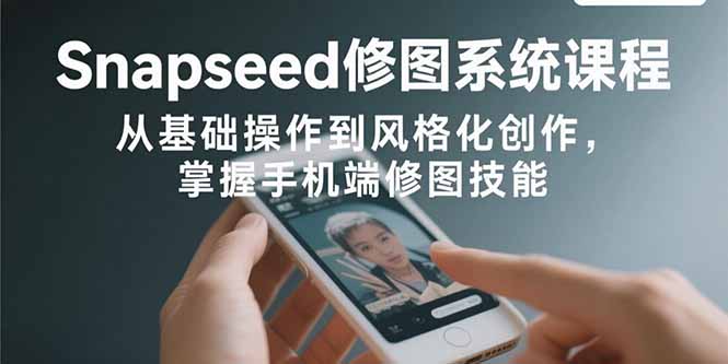 Snapseed修图系统课程：从基础操作到风格化创作，掌握手机端修图技能-精品虚拟资源库