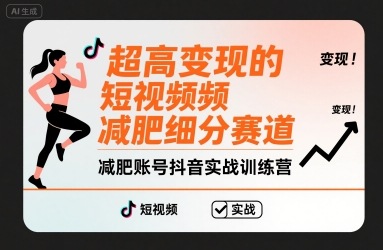 超高变现的短视频减肥细分赛道，减肥账号抖音实战训练营-精品虚拟资源库