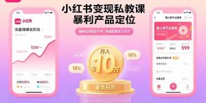 小红书变现私教课,暴利产品定位,高转化内容生产术,快速实现月入10万-精品虚拟资源库