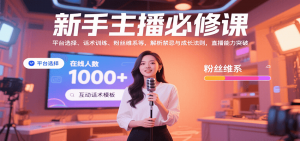 新手主播必修课：平台选择、话术训练、粉丝维系等，解析禁忌与成长法则，突破直播能力-精品虚拟资源库