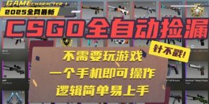 CSGO自动捡漏项目，最新独家玩法，一个手机即可操作，新手小白轻松月入1W+，操作简单易上手【揭秘】-精品虚拟资源库