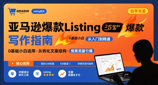 亚马逊爆款Listing写作方法，亚马逊0基础小白也能写爆款自带流量的Listing-精品虚拟资源库