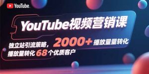 YouTube视频营销课，独立站引流策略，2000+播放量转化68个优质客户-精品虚拟资源库