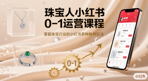 珠宝人小红书0-1运营课程，掌握珠宝行业的小红书多种账号玩法-精品虚拟资源库