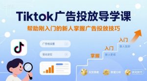 Tiktok广告投放导学课，帮助刚入门的新人掌握广告投放技巧-精品虚拟资源库