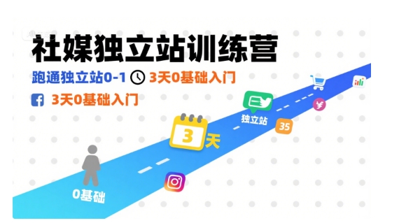 社媒独立站训练营，跑通独立站0-1，3天0基础入门-精品虚拟资源库
