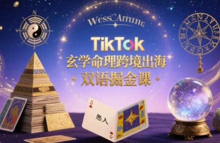 TikTok玄学命理跨境出海双语掘金课，手把手教你用命理知识精准直击海外用户痛点-精品虚拟资源库