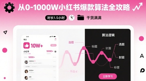 从0-1000W小红书爆款算法全攻略，时长1.5小时，干货满满-精品虚拟资源库