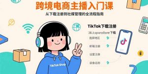 跨境电商主播入门课,TikTok下载注册,支付工具配置,社媒账号管理全流程-精品虚拟资源库