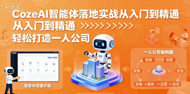 CozeAI智能体落地实战从入门到精通，轻松打造一人公司-精品虚拟资源库