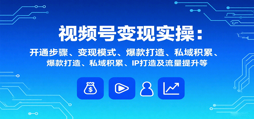 视频号变现实操，含开通步骤、变现模式、爆款打造、私域积累、IP打造及流量提升等-精品虚拟资源库