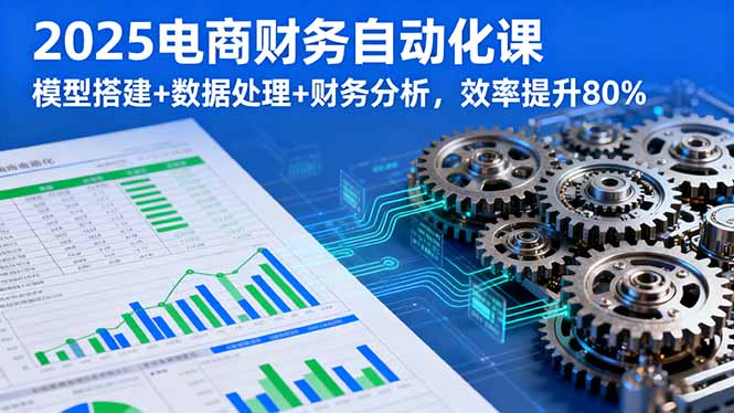 2025电商财务自动化课，模型搭建+数据处理+财务分析，效率提升80%-精品虚拟资源库