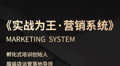 老杨·服装老板必修课《实战为王-营销系统》实现业绩被动式增长-精品虚拟资源库