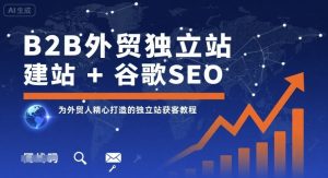 B2B外贸独立站建站+谷歌SEO,为外贸人精心打造的独立站获客教程-精品虚拟资源库