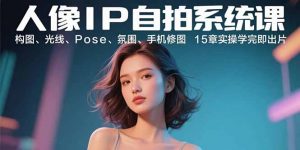 人像IP自拍系统课：构图、光线、Pose、氛围、手机修图 15章实操学完即出片-精品虚拟资源库